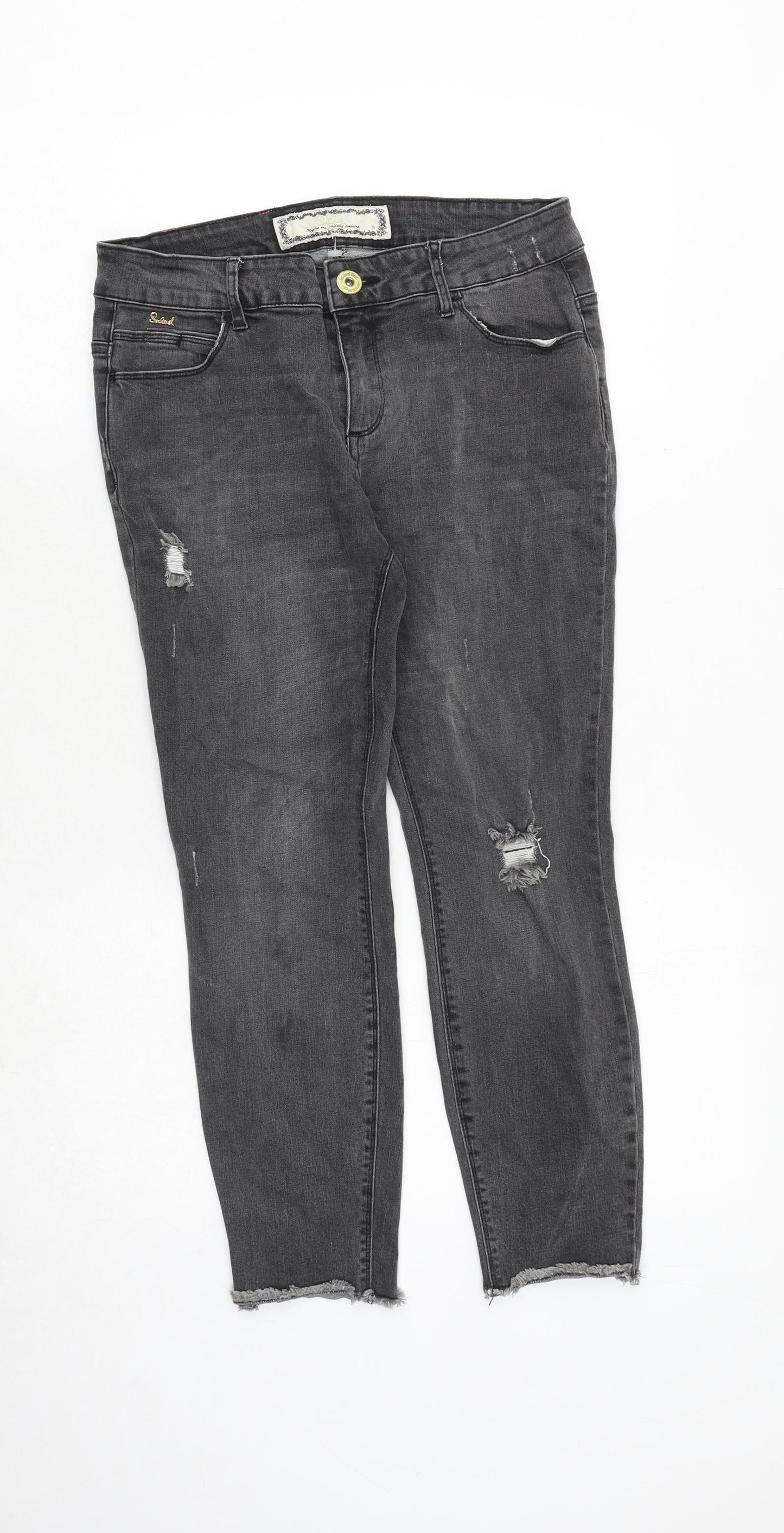 Salad Jeans Womens Grey Cotton Skinny Jeans Size 28 in Regular Zip