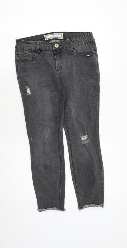 Salad Jeans Womens Grey Cotton Skinny Jeans Size 28 in Regular Zip