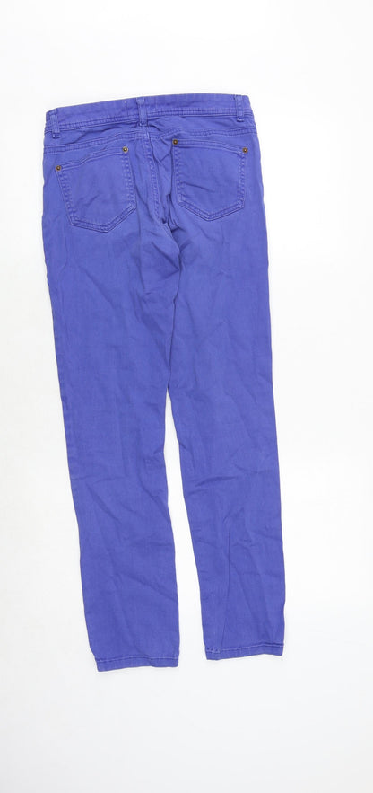 Missguided Womens Purple Cotton Straight Jeans Size 10 Regular Zip