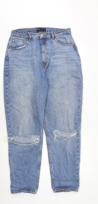 ASOS Womens Blue Cotton Straight Jeans Size 30 in Regular Zip
