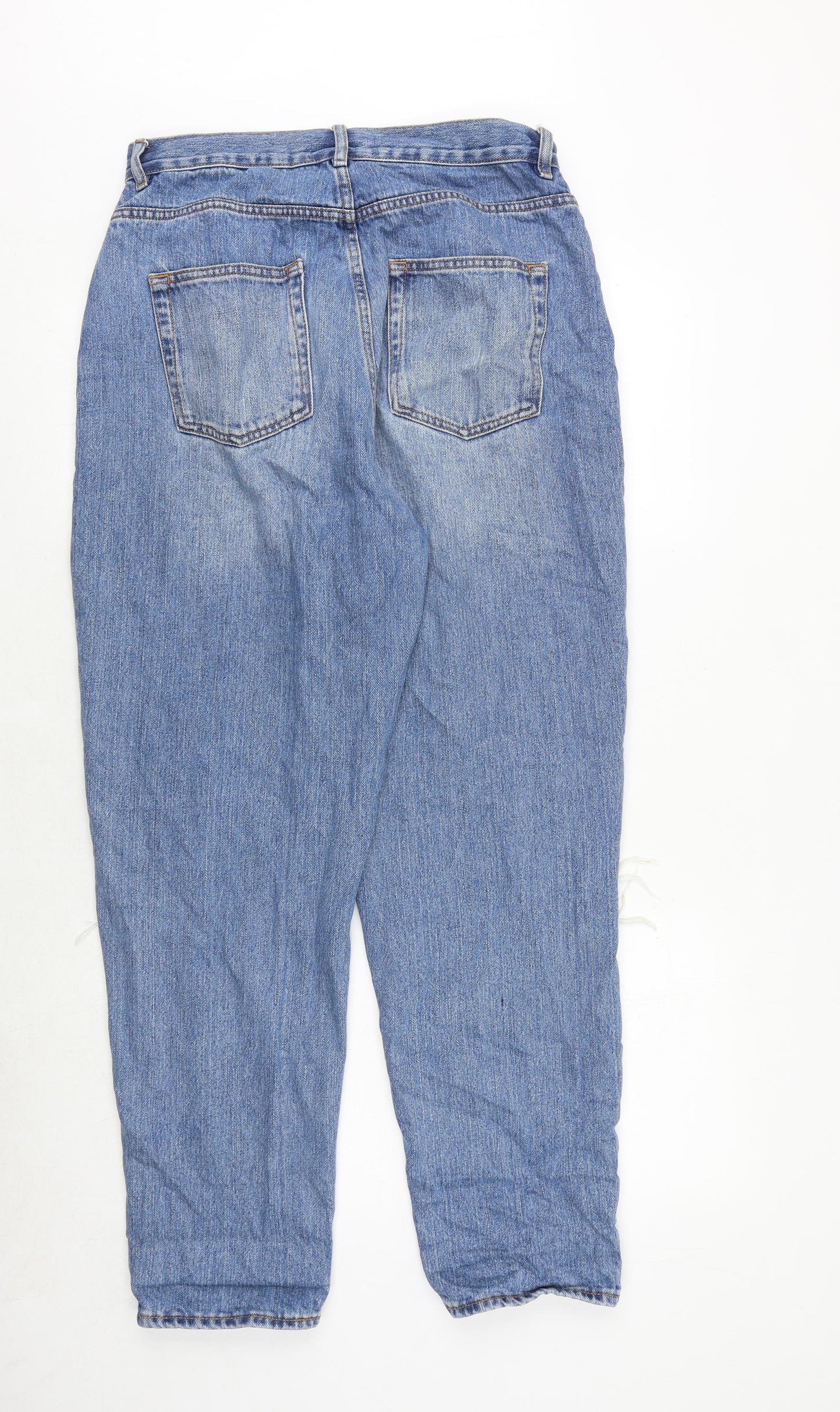 ASOS Womens Blue Cotton Straight Jeans Size 30 in Regular Zip