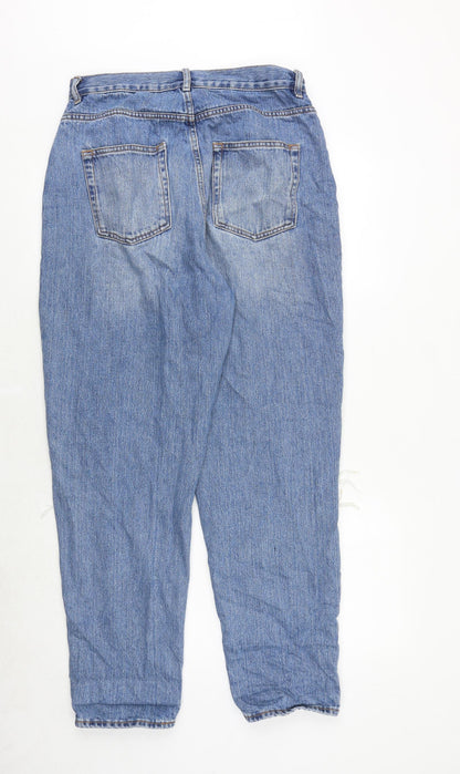 ASOS Womens Blue Cotton Straight Jeans Size 30 in Regular Zip