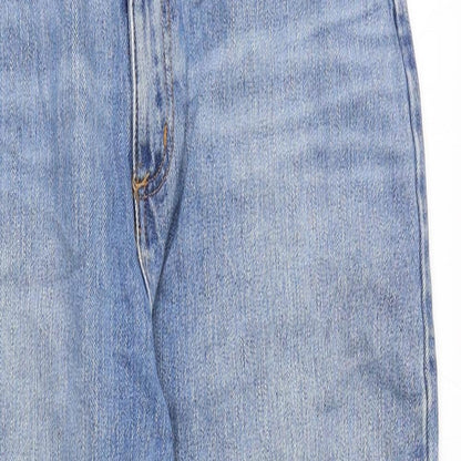 ASOS Womens Blue Cotton Straight Jeans Size 30 in Regular Zip