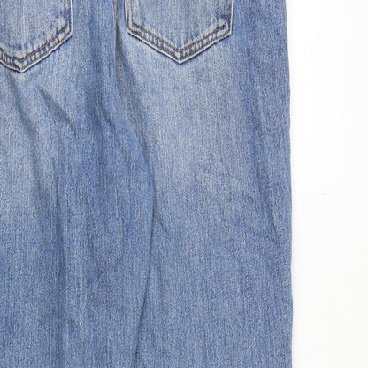 ASOS Womens Blue Cotton Straight Jeans Size 30 in Regular Zip