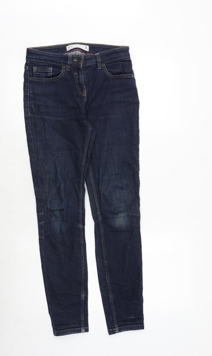 NEXT Womens Blue Cotton Skinny Jeans Size 8 Regular Zip