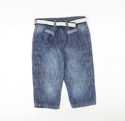 AIRWALK Boys Blue Cotton Cropped Jeans Size 9-10 Years Regular Buckle
