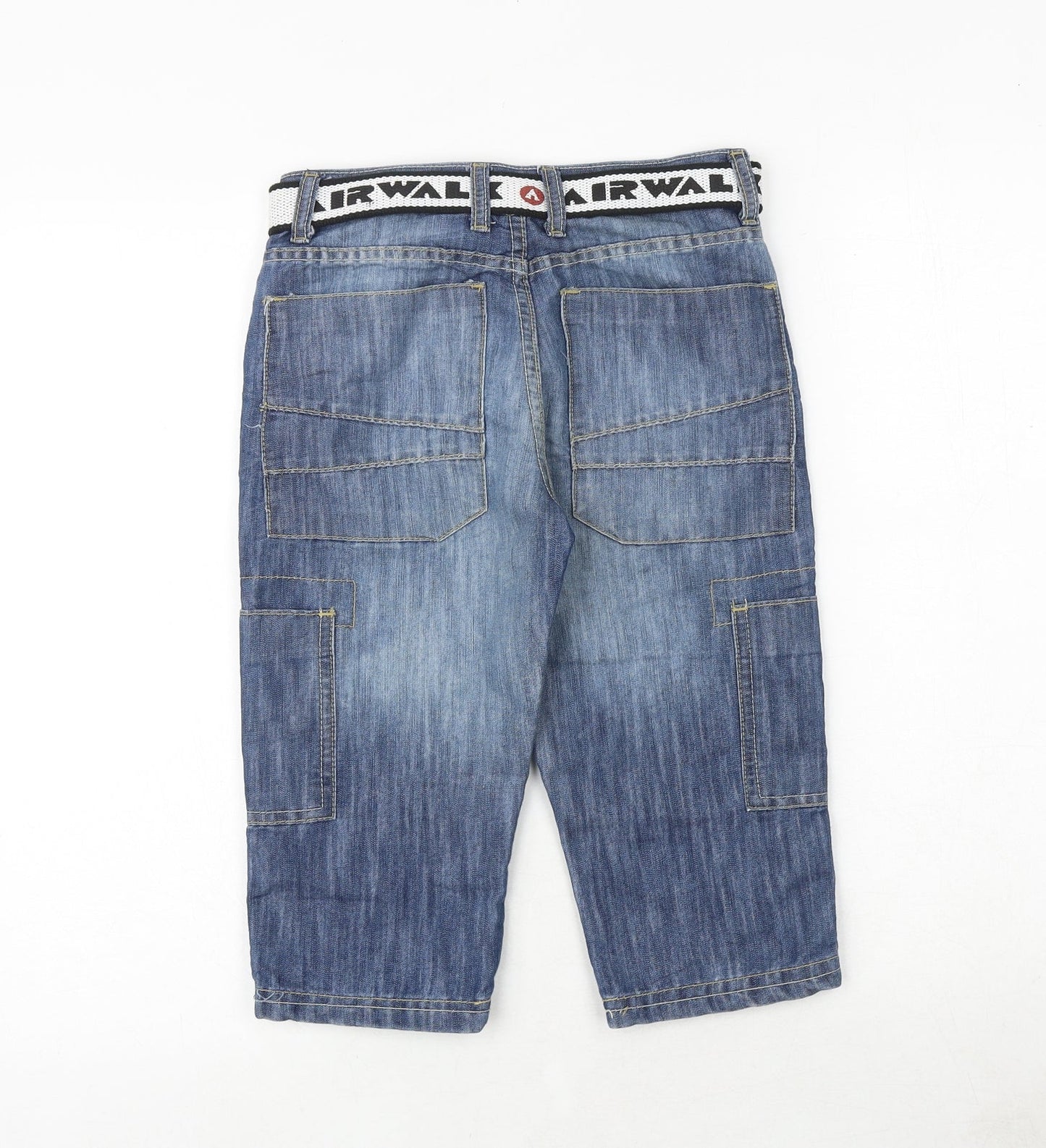 AIRWALK Boys Blue Cotton Cropped Jeans Size 9-10 Years Regular Buckle
