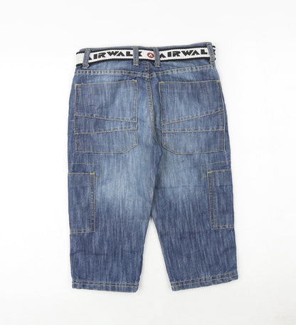 AIRWALK Boys Blue Cotton Cropped Jeans Size 9-10 Years Regular Buckle