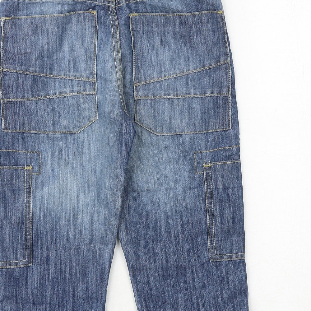 AIRWALK Boys Blue Cotton Cropped Jeans Size 9-10 Years Regular Buckle