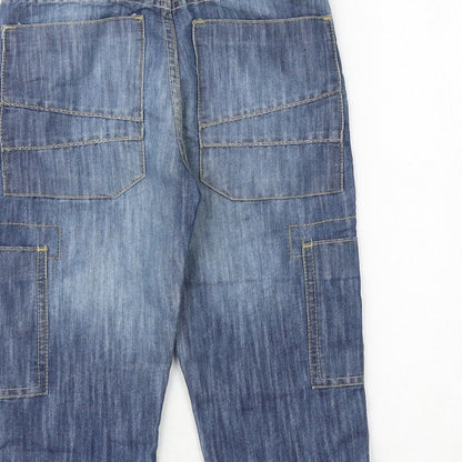 AIRWALK Boys Blue Cotton Cropped Jeans Size 9-10 Years Regular Buckle