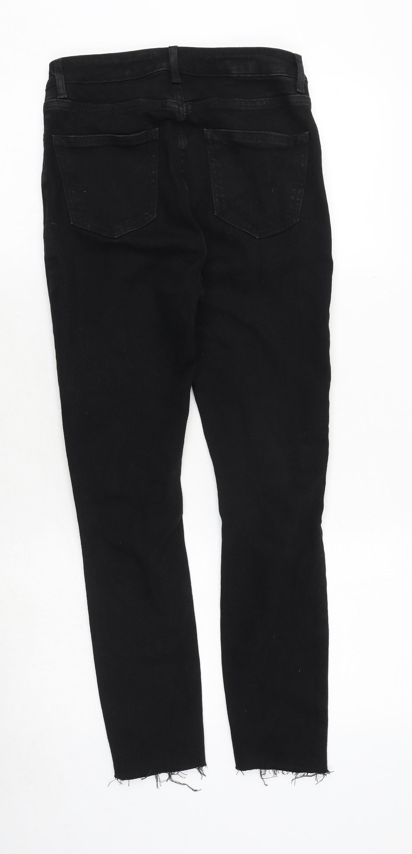 New Look Womens Black Cotton Straight Jeans Size 10 Regular Zip