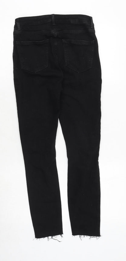 New Look Womens Black Cotton Straight Jeans Size 10 Regular Zip