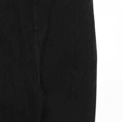 New Look Womens Black Cotton Straight Jeans Size 10 Regular Zip
