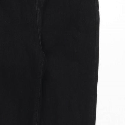 New Look Womens Black Cotton Straight Jeans Size 10 Regular Zip