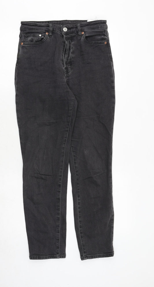 Womens UK Size 8 H&M Regular Fit Straight Black Jeans
