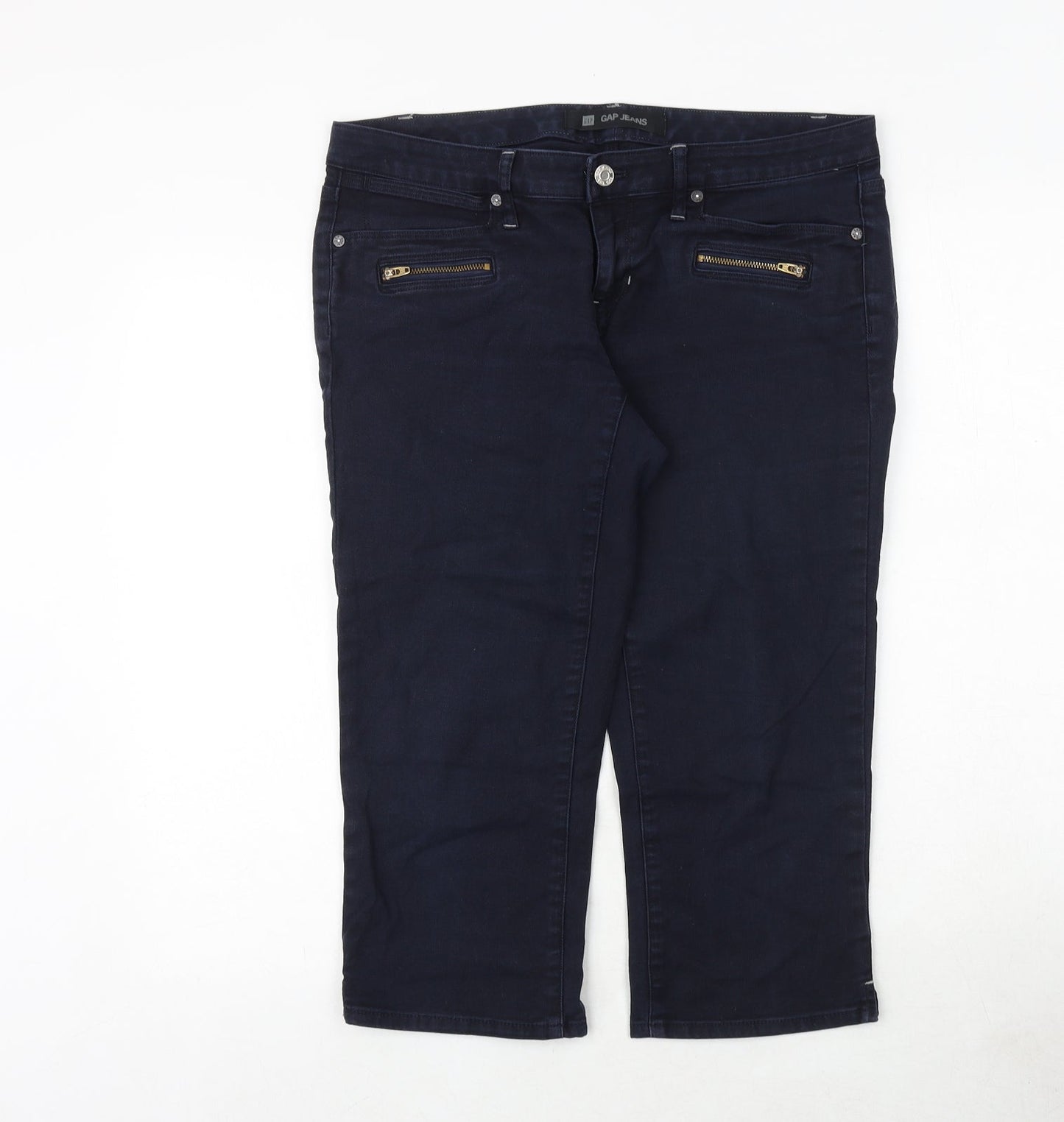 Gap Womens Blue Cotton Straight Jeans Size 34 in Regular Zip