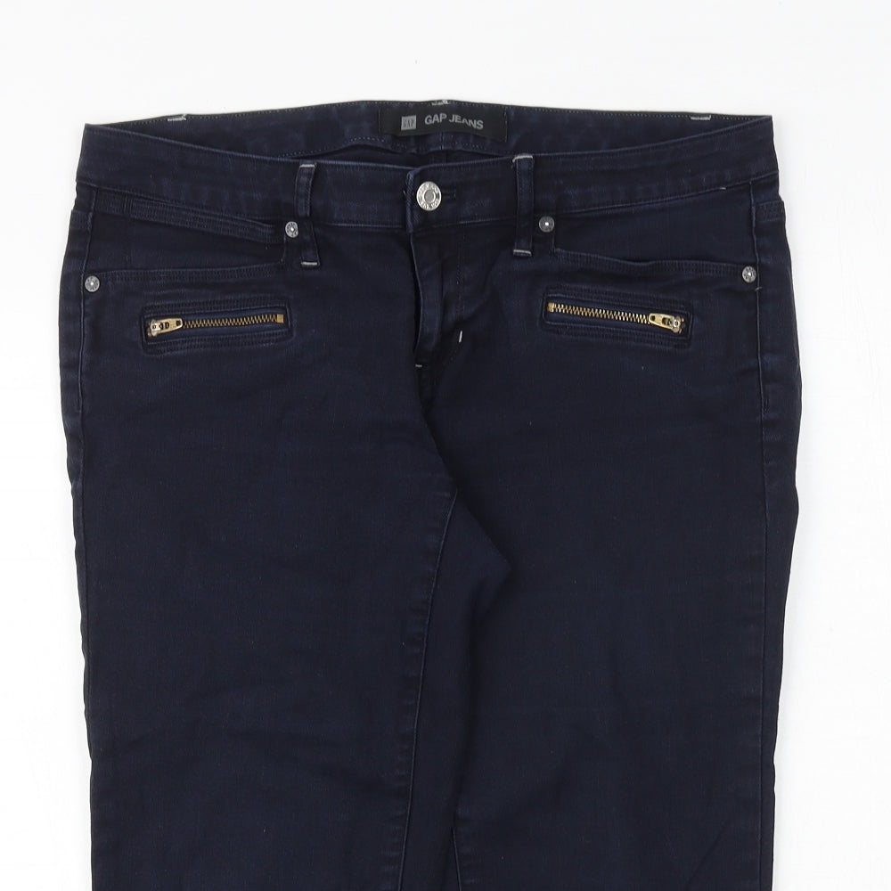 Gap Womens Blue Cotton Straight Jeans Size 34 in Regular Zip
