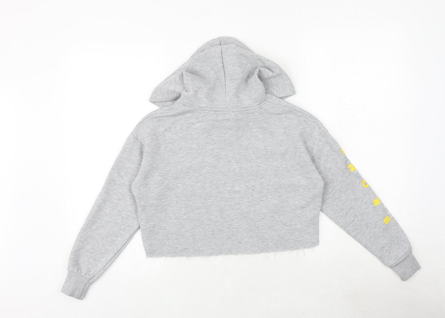 New Look Girls Grey Cotton Pullover Hoodie Size 9 Years Pullover - Bronx