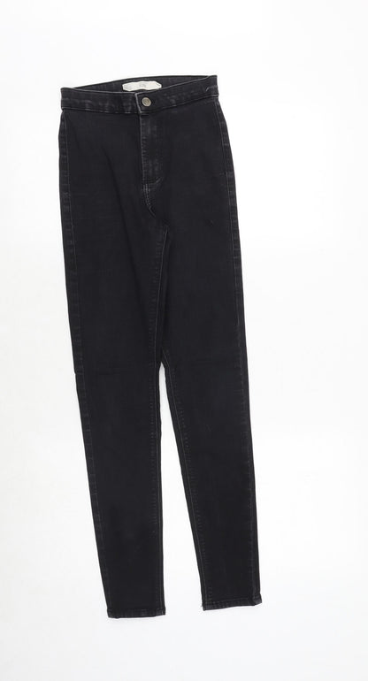 Topshop Womens Black Cotton Skinny Jeans Size 26 in Regular Zip