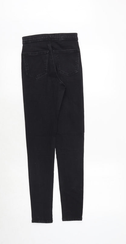 Topshop Womens Black Cotton Skinny Jeans Size 26 in Regular Zip