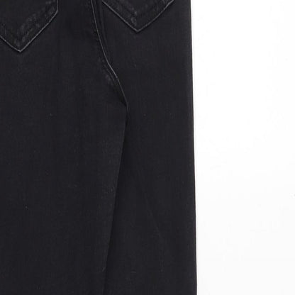 Topshop Womens Black Cotton Skinny Jeans Size 26 in Regular Zip