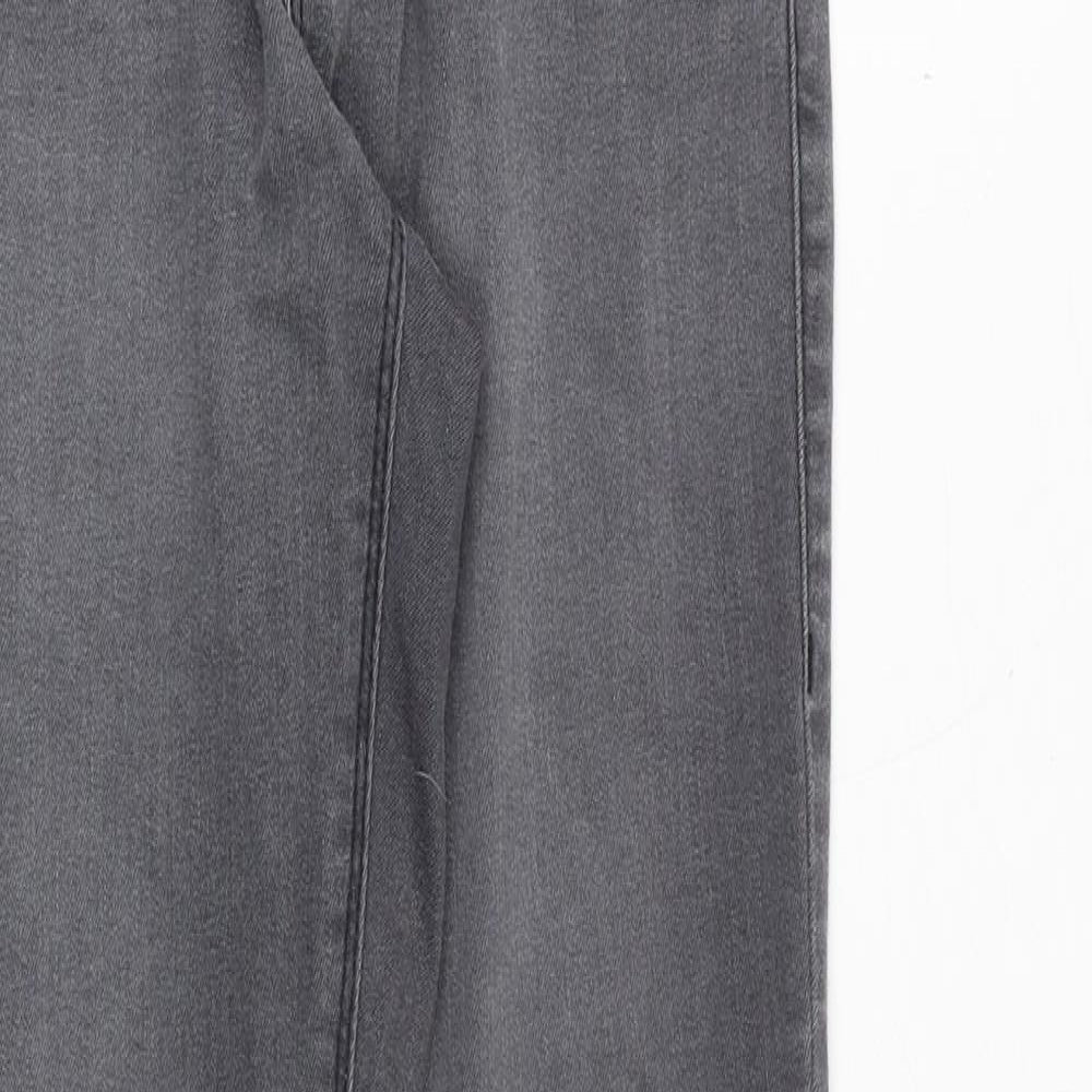 Dorothy Perkins Womens Grey Cotton Skinny Jeans Size 10 Regular Zip
