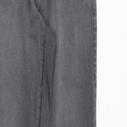Dorothy Perkins Womens Grey Cotton Skinny Jeans Size 10 Regular Zip