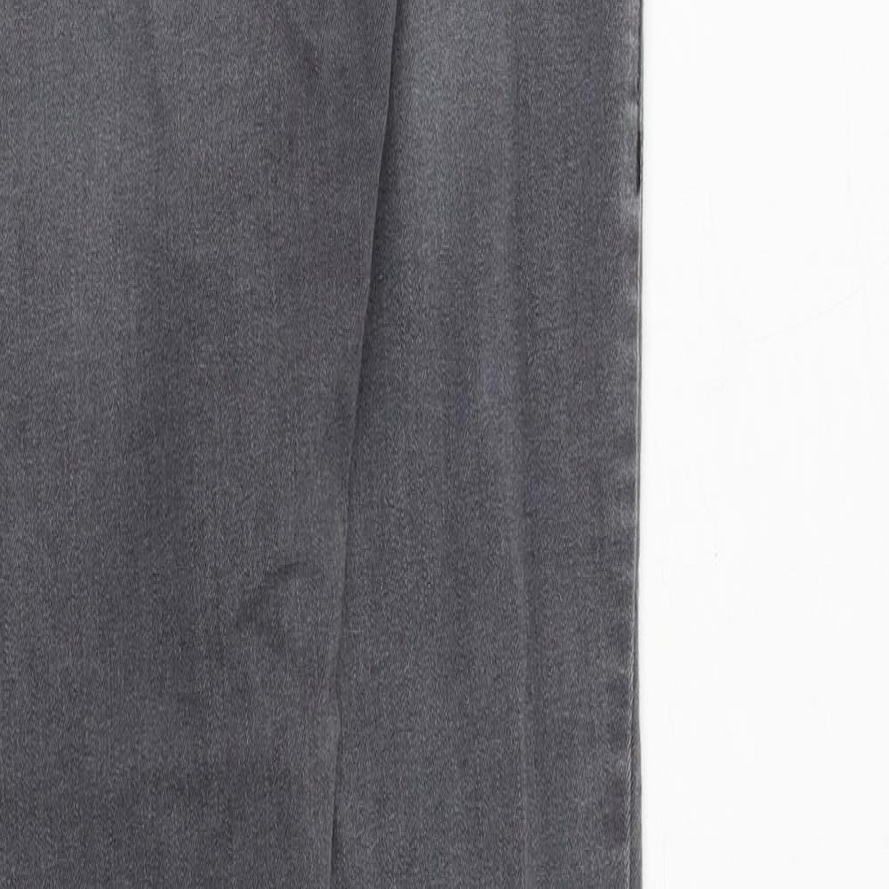 Dorothy Perkins Womens Grey Cotton Skinny Jeans Size 10 Regular Zip