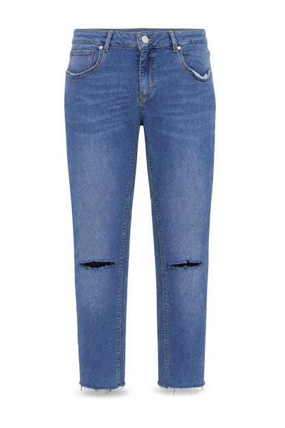 Never Denim Womens Blue Polyester Straight Jeans Size 28 in Regular Zip