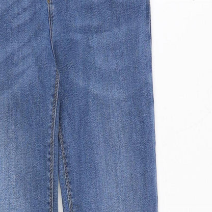 Never Denim Womens Blue Polyester Straight Jeans Size 28 in Regular Zip