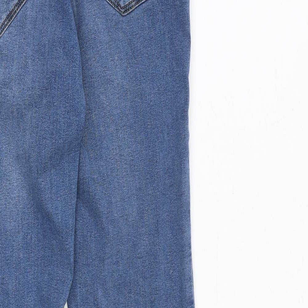 Never Denim Womens Blue Polyester Straight Jeans Size 28 in Regular Zip