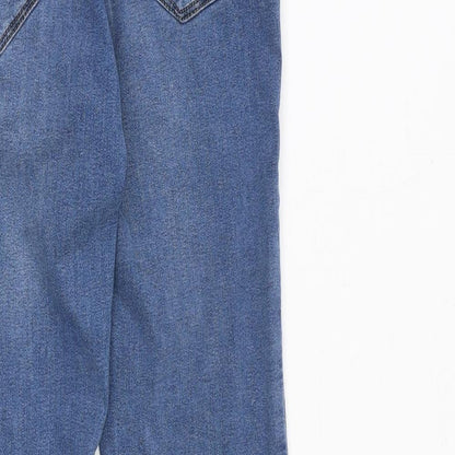 Never Denim Womens Blue Polyester Straight Jeans Size 28 in Regular Zip