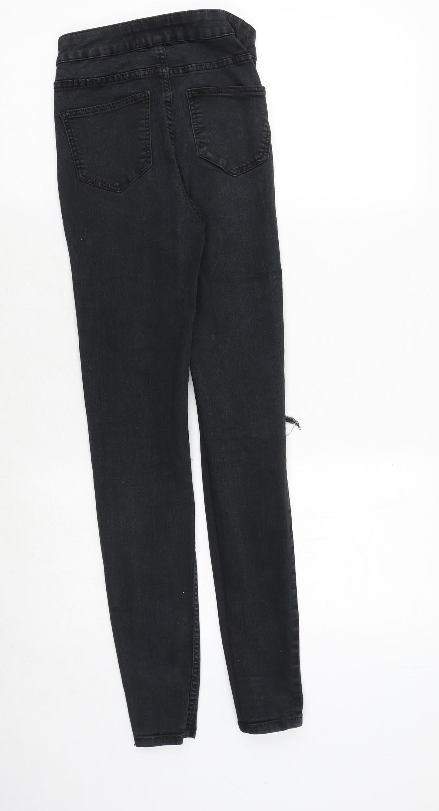 New Look Womens Black Cotton Skinny Jeans Size 6 Regular Zip