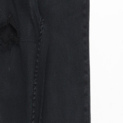New Look Womens Black Cotton Skinny Jeans Size 6 Regular Zip