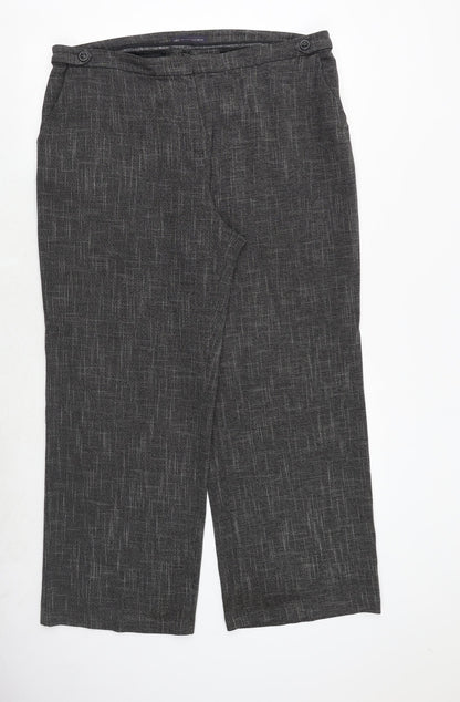 Marks and Spencer Womens Grey Polyester Trousers Size 39 in Regular Zip