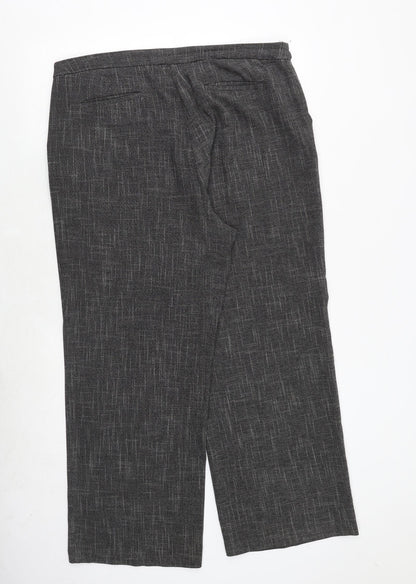 Marks and Spencer Womens Grey Polyester Trousers Size 39 in Regular Zip