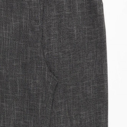 Marks and Spencer Womens Grey Polyester Trousers Size 39 in Regular Zip