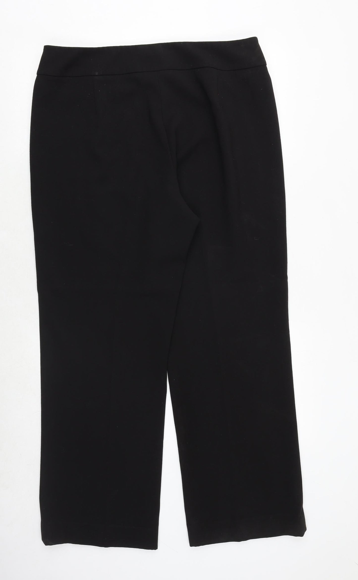 CC Womens Black Polyester Trousers Size 16 Regular Zip