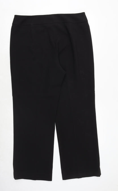 CC Womens Black Polyester Trousers Size 16 Regular Zip