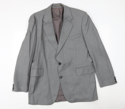 Hornes Mens Grey Polyester Jacket Suit Jacket Size 40 Regular