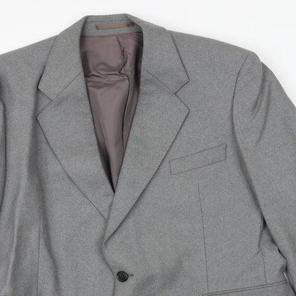 Hornes Mens Grey Polyester Jacket Suit Jacket Size 40 Regular