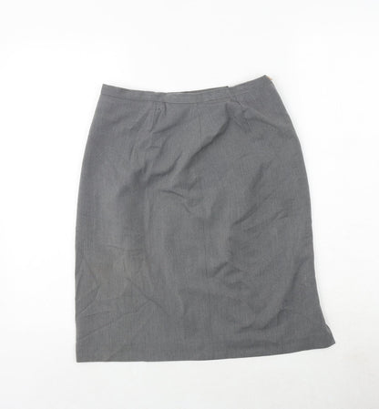 NEXT Womens Grey Polyester A-Line Skirt Size 10 Zip