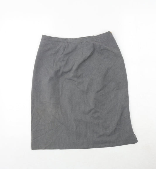 NEXT Womens Grey Polyester A-Line Skirt Size 10 Zip