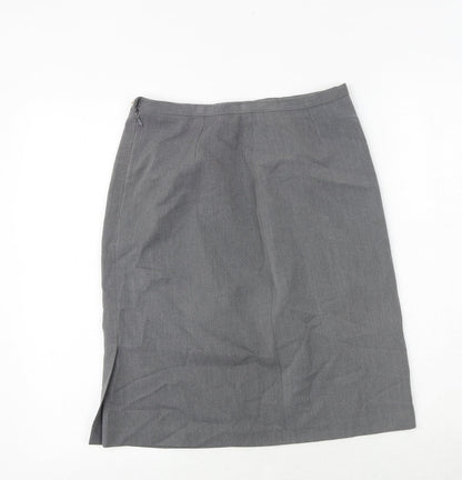 NEXT Womens Grey Polyester A-Line Skirt Size 10 Zip