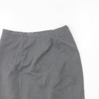 NEXT Womens Grey Polyester A-Line Skirt Size 10 Zip