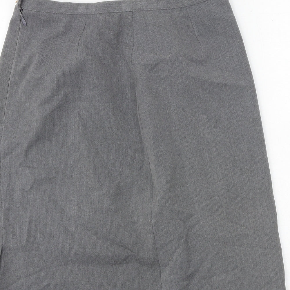NEXT Womens Grey Polyester A-Line Skirt Size 10 Zip