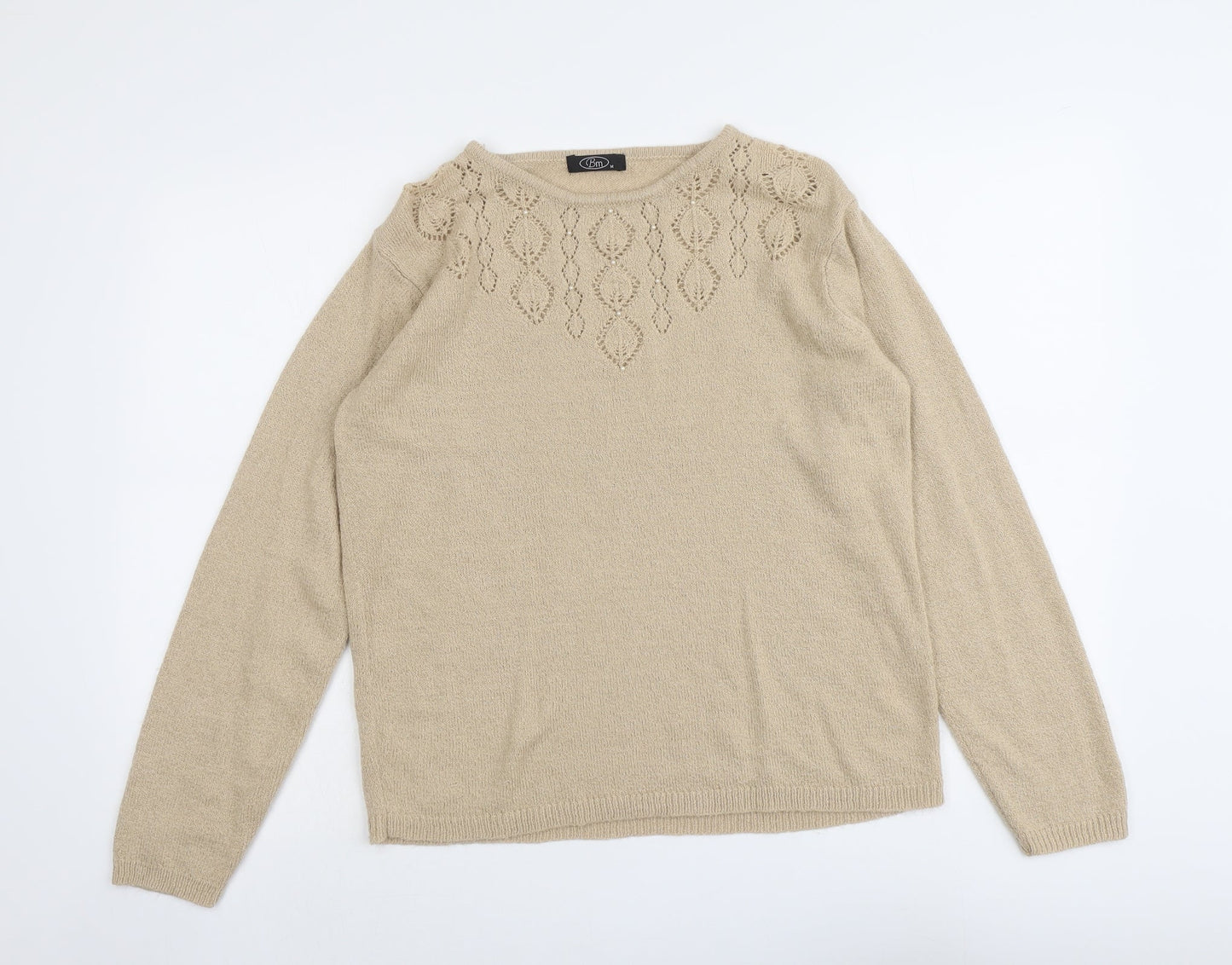 Womens UK Size M Bonmarché Beige Pullover Jumper