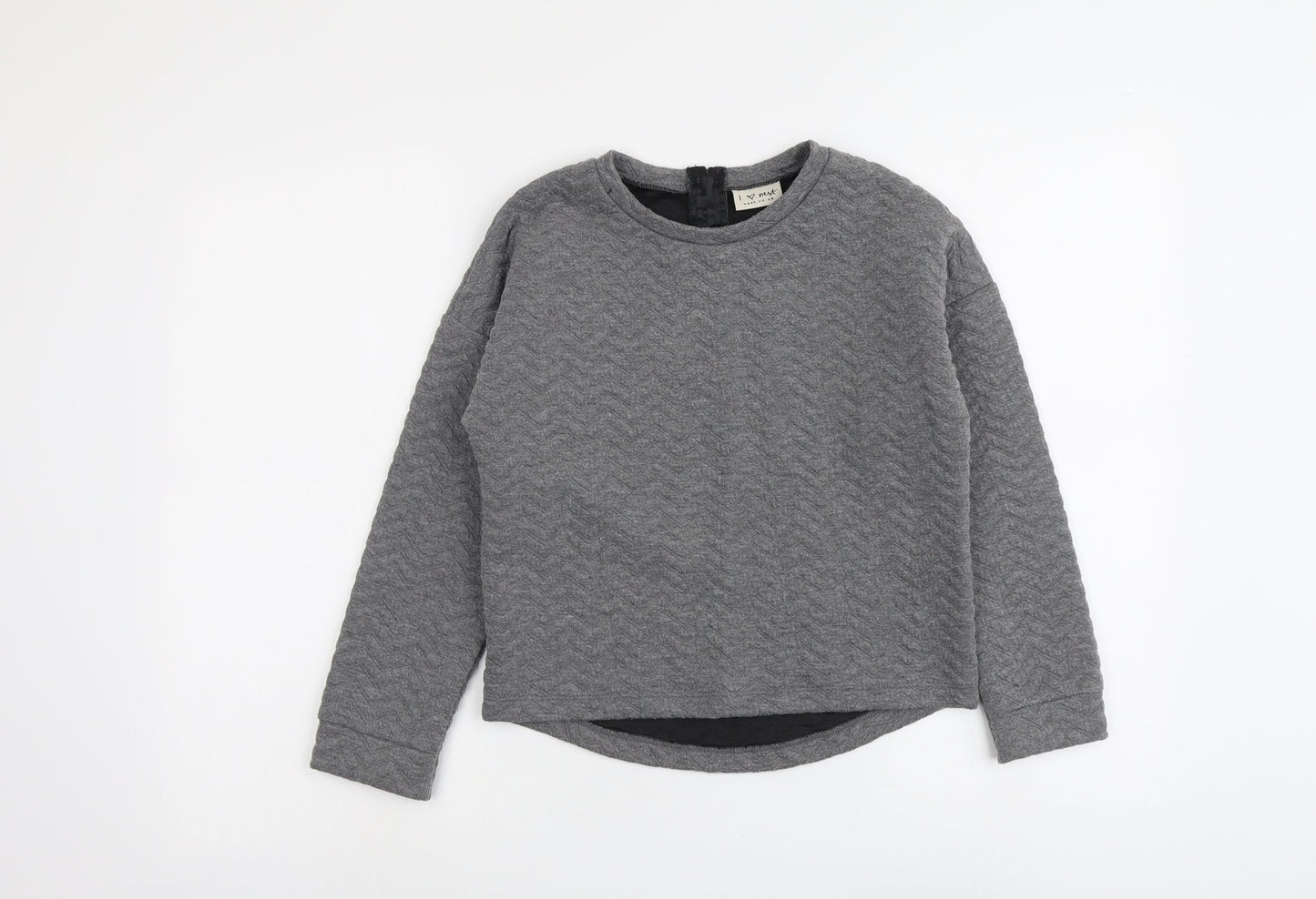 NEXT Girls Grey Polyester Pullover Sweatshirt Size 10 Years Pullover - Textured