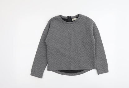 NEXT Girls Grey Polyester Pullover Sweatshirt Size 10 Years Pullover - Textured