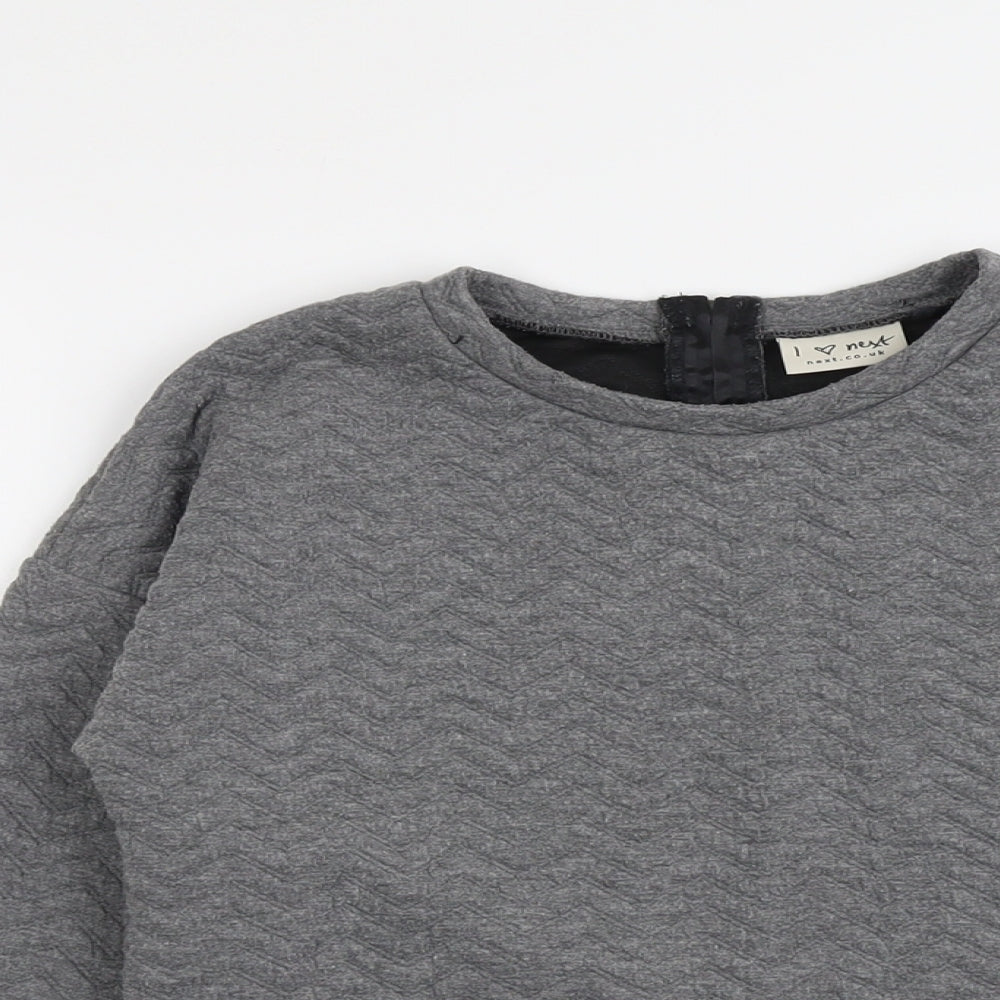 NEXT Girls Grey Polyester Pullover Sweatshirt Size 10 Years Pullover - Textured